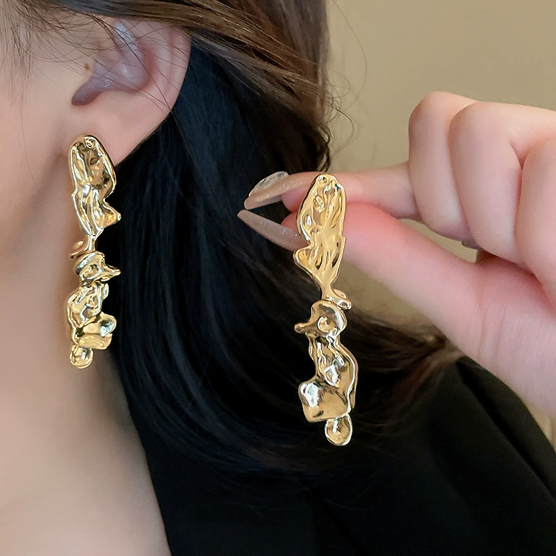 Серьги и подвеска из металла с серебристой иглой, французский стиль