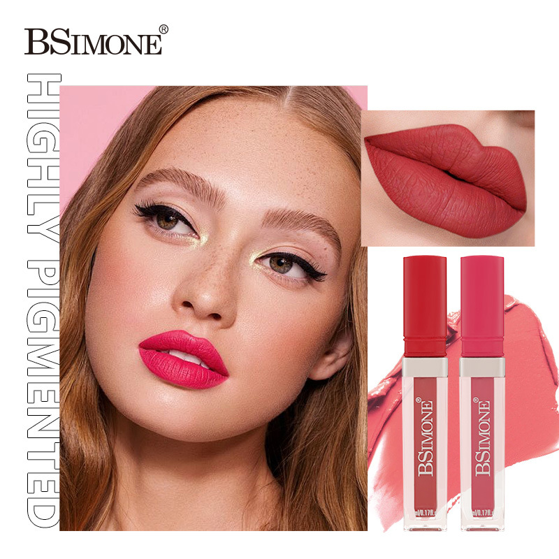 Exclusiva transfronteriza, esmalte de labios blanco mate de terciopelo de larga duración, estilo explosivo europeo y americano, taza impermeable y antiadherente al sudor, lápiz labial, esmalte de labios