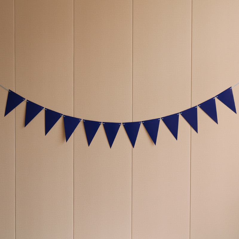 Waves Solid Color Paper Flag Party Decorations display picture 5