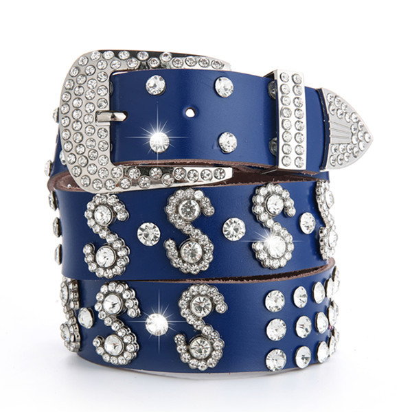 Cinturón de cuero para mujer con accesorios de diamantes de imitación Cinturón ancho de jeans de estilo coreano de moda con incrustaciones de diamantes