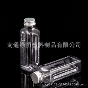 Thickened Net Celebrity Fresh Juice Frosted Plastic Bottle Disposable 400ml Milk Tea Bottle Square Bottle Empty Plastic Bottle