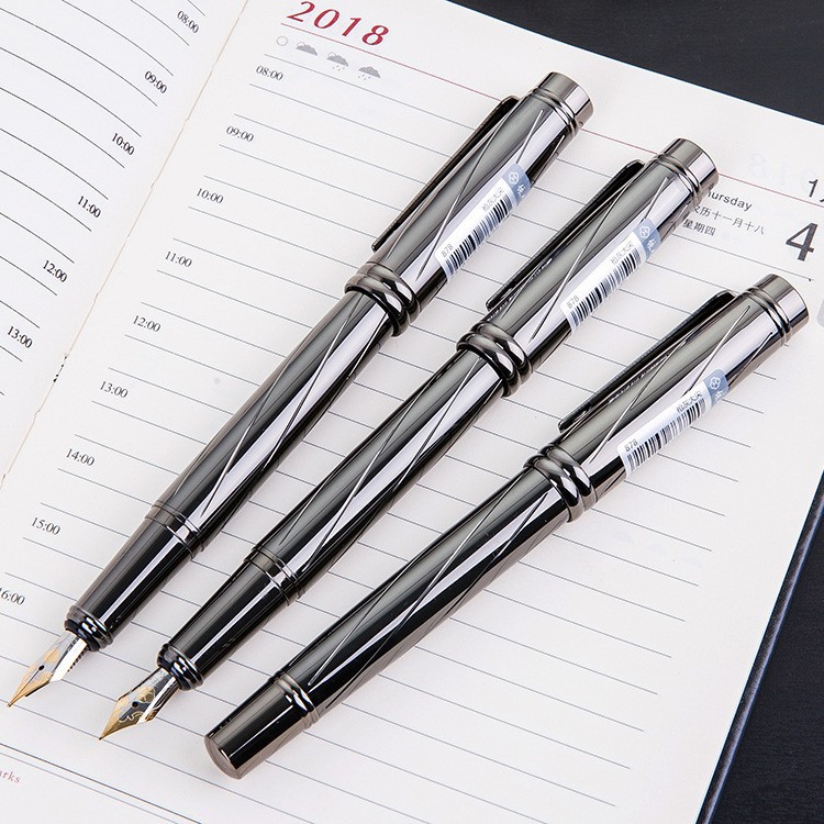 Bolígrafo Yiren 878 plateado, bolígrafo rollerball para hombres de negocios, bolígrafo de gel negro metálico, bolígrafo de oficina