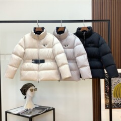 pra家2025冬季新款加厚保暖面包服羽绒服女短款收腰立领鹅绒外套