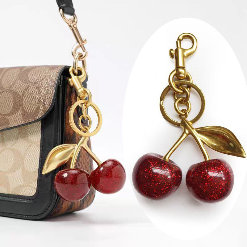 Suitable for Coach Cherry Bag Charm Cherry Keychain Handbag Creative Women's Gift Car Decoration Suitable for Coach Cherry Bag Charm Cherry Keychain Handbag Creative Women's Gift Car Decoration