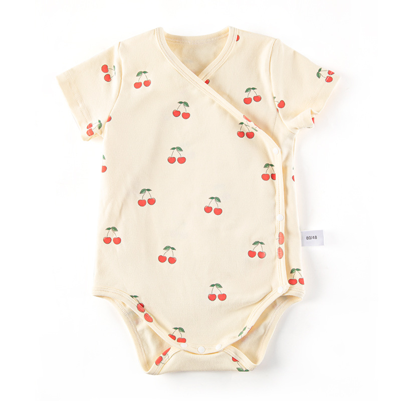 INS estilo europeo y americano infantil mono de manga corta vaina nuevos hombres y mujeres bebé verano triángulo mameluco