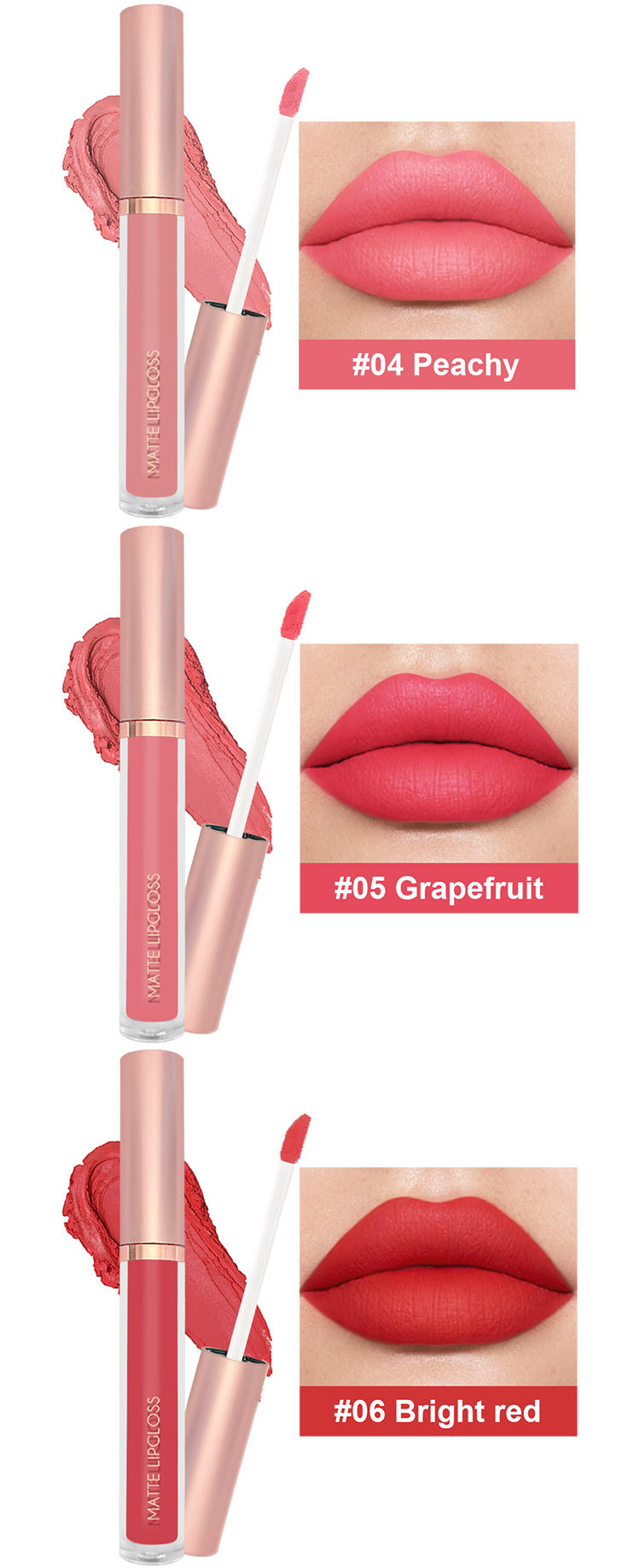 单支哑光雾面唇釉不沾杯唇彩