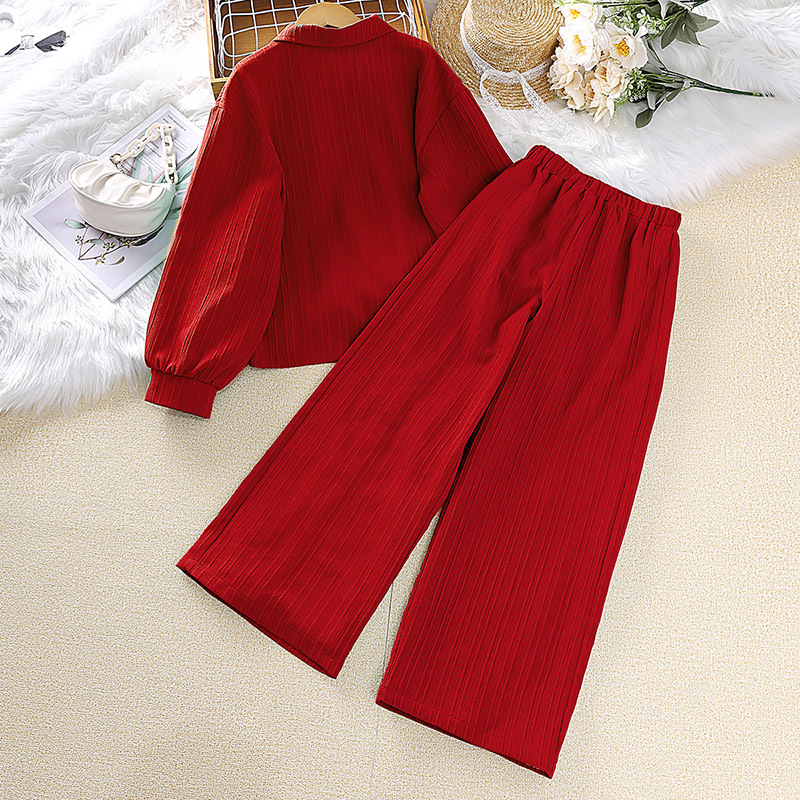 Mädchen Langarmshirt Und Weite Hose Zweiteiler Set_voghion.com