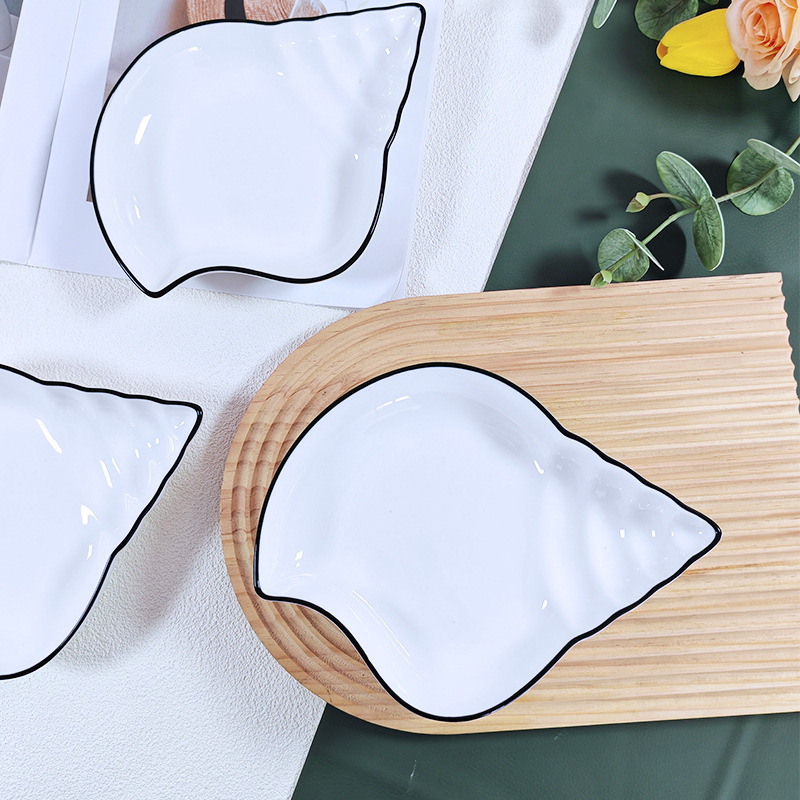 Household Creative Nordic Style Irregular Creative Conch Plate Commercial Dish Plate Fruit Salad Plate Simple Microwaveable