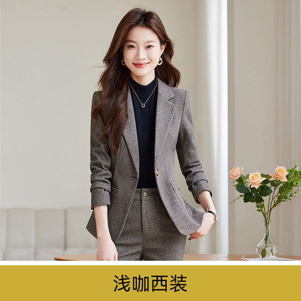 Dark Gray High-End Suit Set for Women 2026 New Spring and Autumn Petite Elegant Casual Women's Blazer