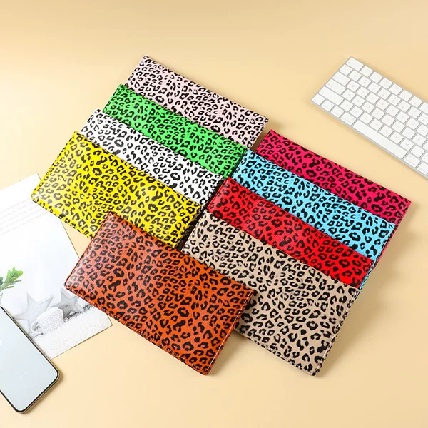 Unisex Multifunctional Leopard Print Id Holder Passport Dopamine Color Card Holder Cross-Border Ticket Storage Card Holder