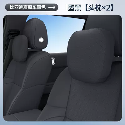 Headrest | Collection of Car Interior Decoration Accessories - jet-black-two-piece-set-of-front-row-headrests-byd-xia