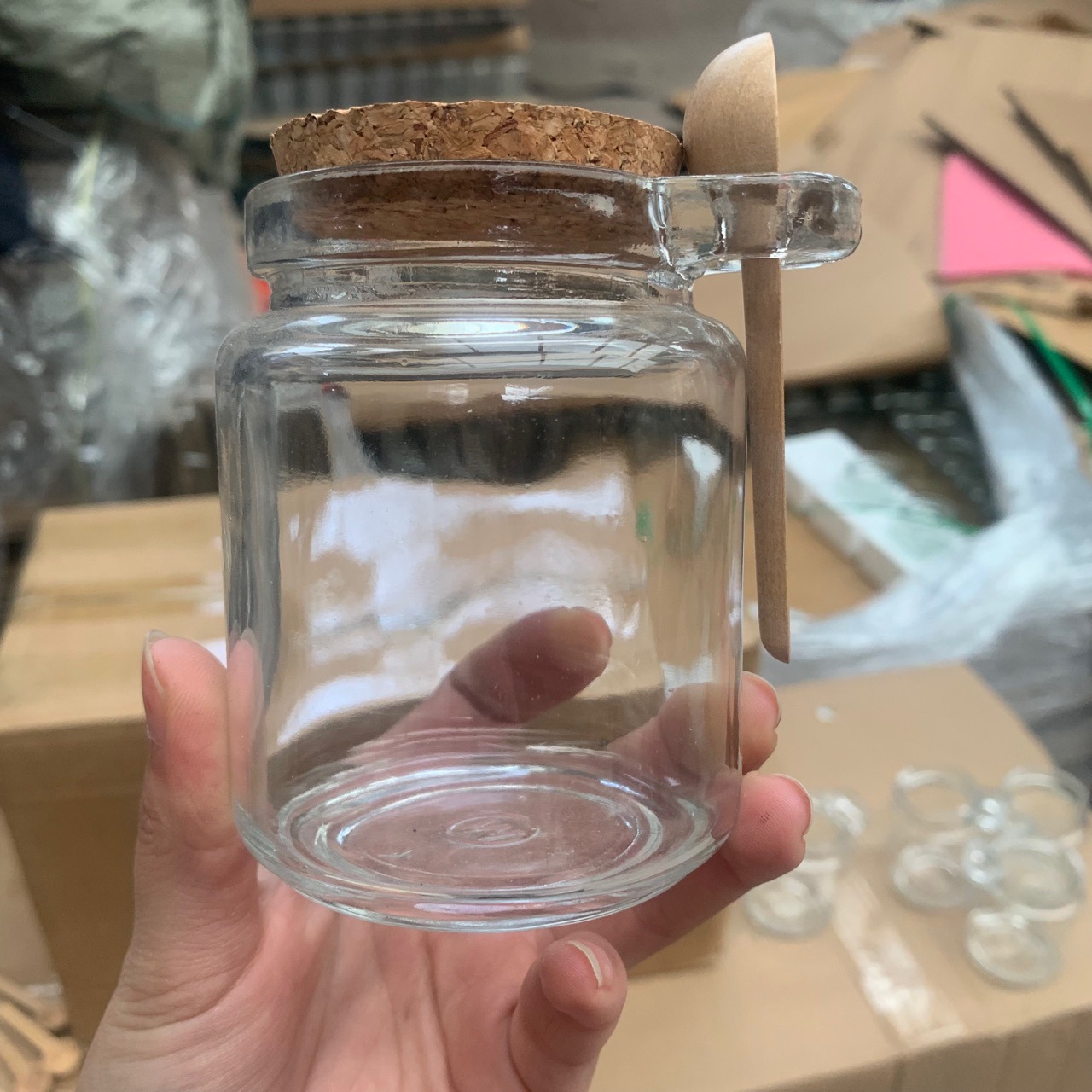 宽口早餐高档无铅玻璃蜜蜂果酱调料瓶可以密封罐厨房用品