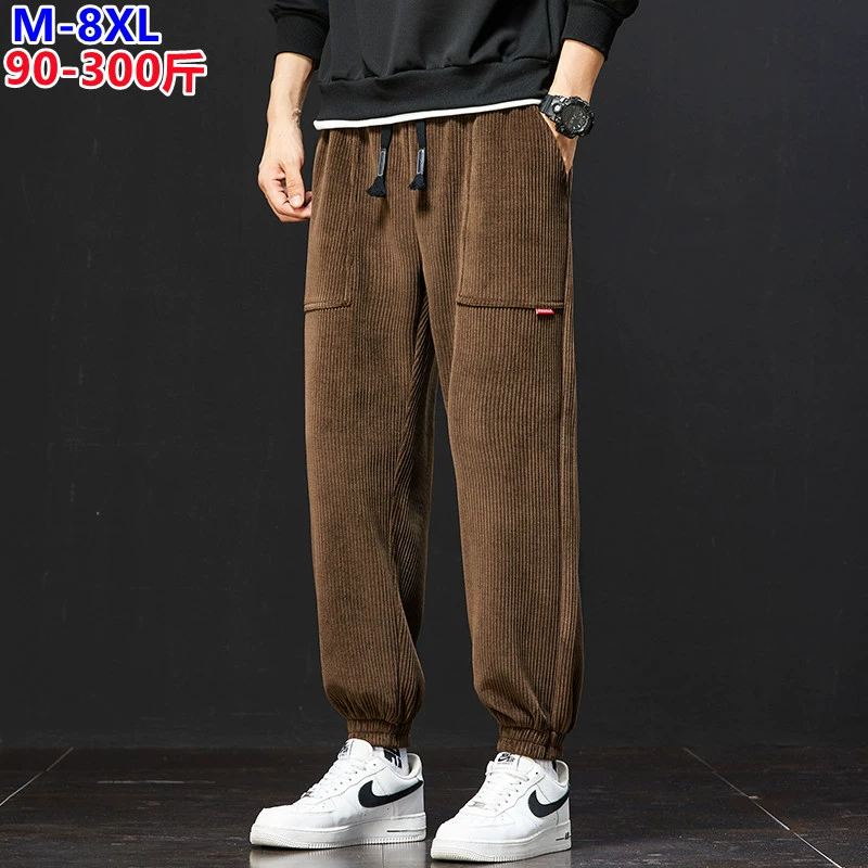 Вельветовые брюки мужские новые весенне-осенние брюки модный бренд свободные большие размеры осенне-зимние спортивные повседневные брюки