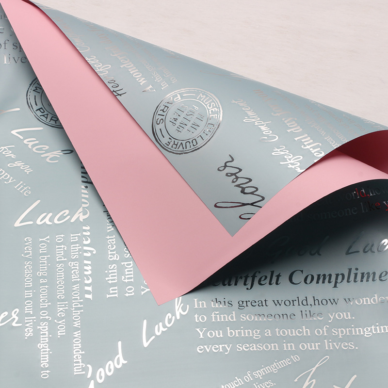 Huaxi Katia fábrica de utopía flor al por mayor papel de embalaje de aluminio impermeable florista material de ramo de flores