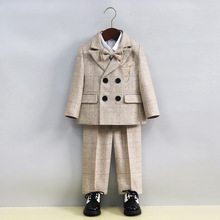 儿童西装春秋新款英伦绅士西服套装男宝宝周岁生日花童宴会服代发