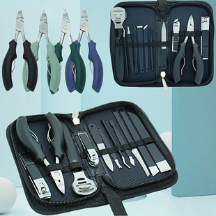 Stainless steel zipper bag manicure knife 11 piece set manicure pedicure tool pedicure pliers pedicure set
