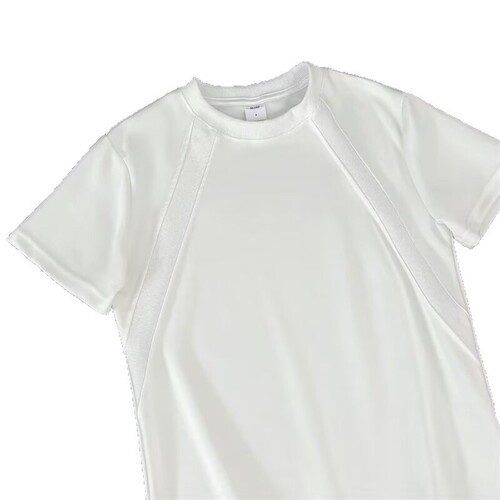 High-quality American straight shoulder T-shirt base space cotton loose short-sleeved summer box stiff half-sleeve men's T-shirt