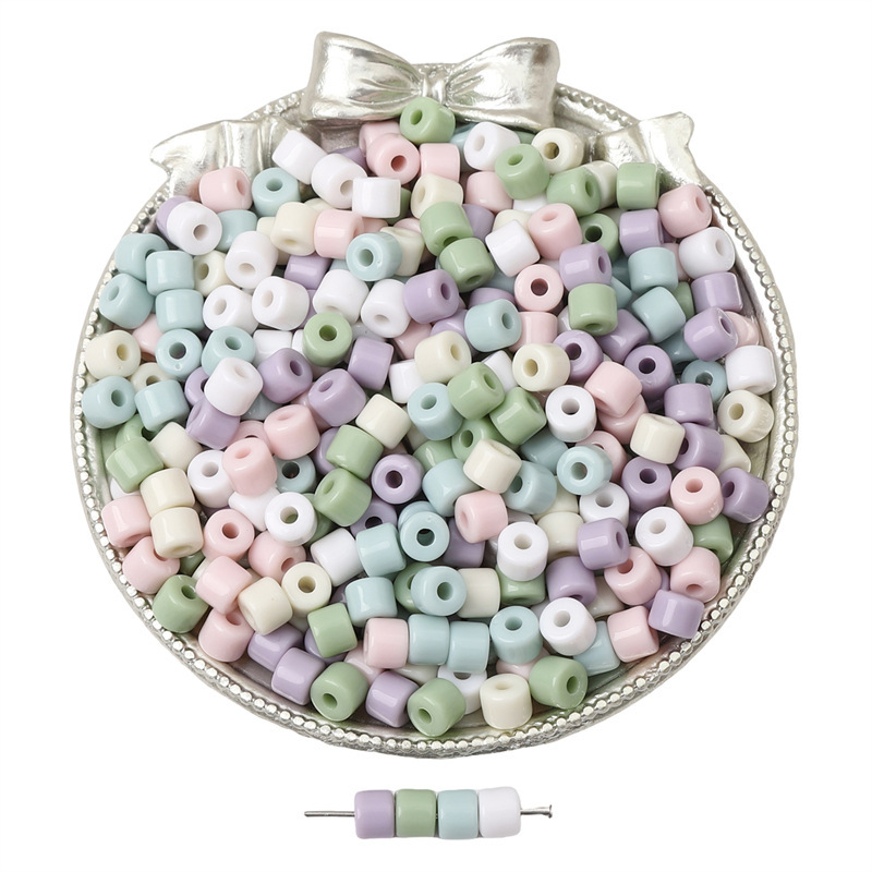 アクリルカラフル小さな円筒形ビーズマカロン色手ビーズdiy手作りビーズアクセサリー卸売|undefined