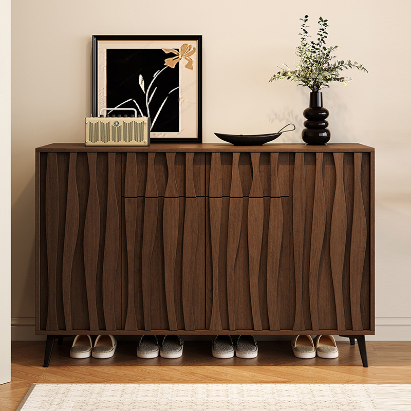 Shoe Cabinet Doorway Integrated Cabinet Home Wall Shoe Rack Antique Style Entrance Hall Storage Shoe Cabinet Retro Solid Wood Shoe Cabinet