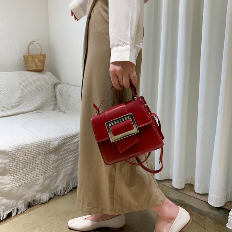 Fashion handbag Korean version solid color single shoulder foreign style diagonal cross ins small square bag