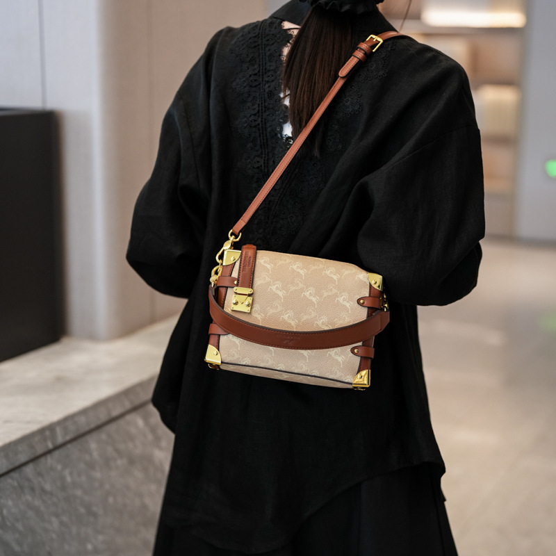 跨境高级感包包女2025新款韩版女士百搭气质盒子包时尚单肩斜挎包|undefined