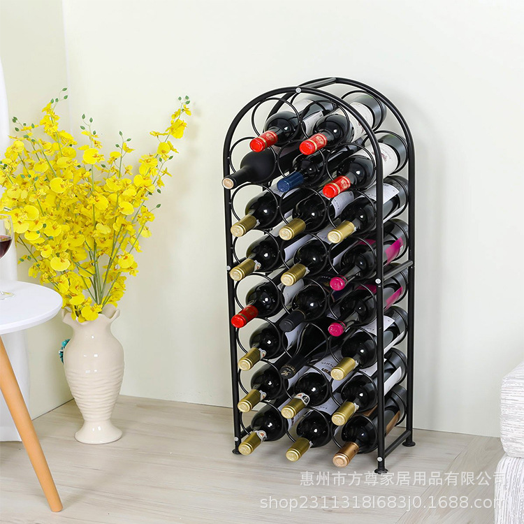 Metal Wine Display Rack Floor-Standing Wine Cabinet Red Wine Rack Household Wine Bottle Rack Vertical Wine Rack Factory Direct Sale