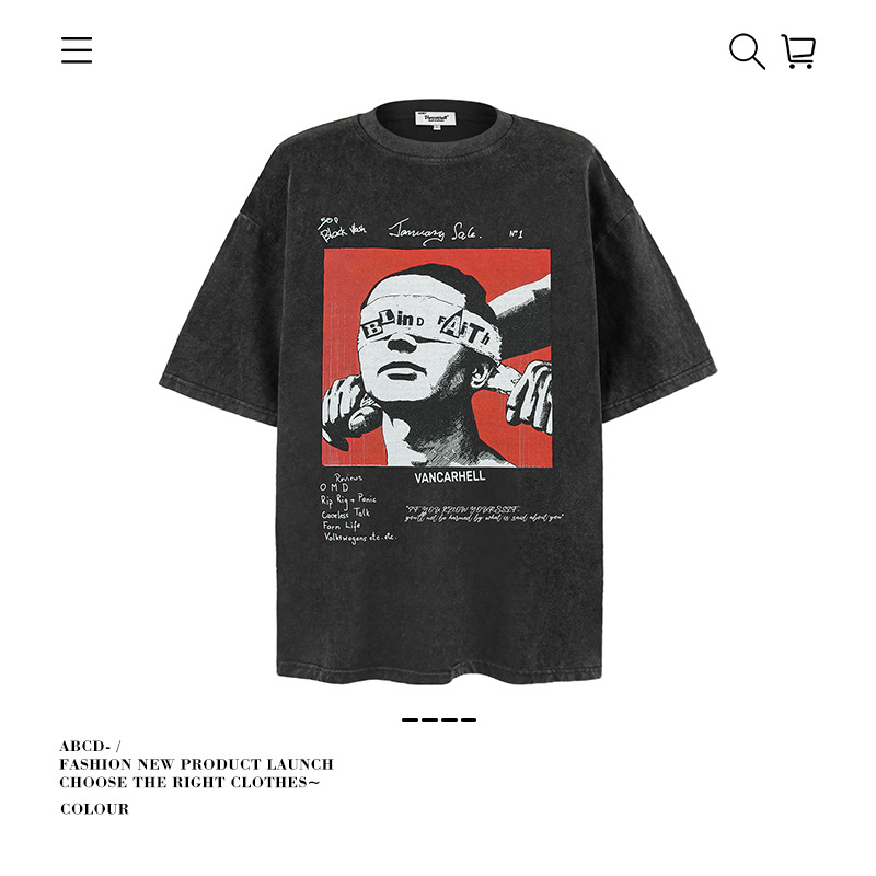 Camiseta de manga corta apilada en la calle alta de la marca de moda pesada de 250g para hombres de algodón puro con camisa de fondo suelta para hombres de verano