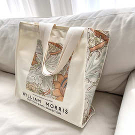 威廉莫里斯艺术画帆布包单肩包大托特包男女学生书包大容量购物袋