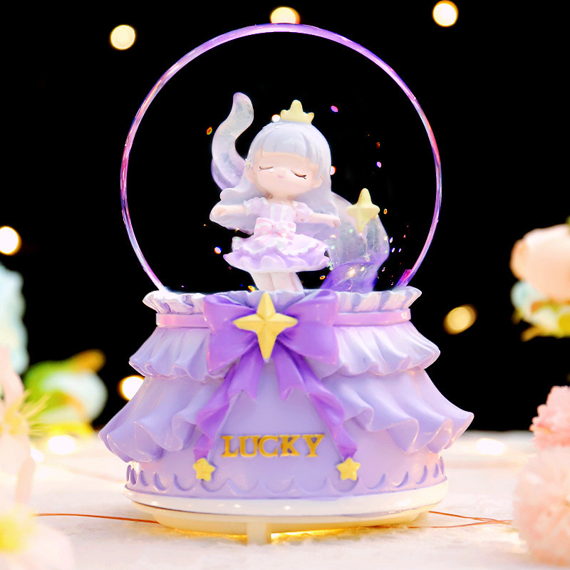 クリエイティブギフト回転トロイの木馬クリスタルボール誕生日プレゼント振り子友達ユニコーンオルゴール卸売りプレゼント|undefined