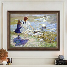 夏普数鸭子世界名画欧美式挂画适合餐厅挂的画饭厅装饰画风景壁画