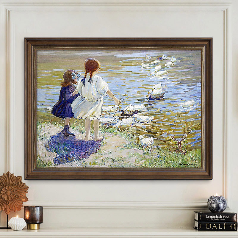 夏普数鸭子世界名画欧美式挂画适合餐厅挂的画饭厅装饰画风景壁画