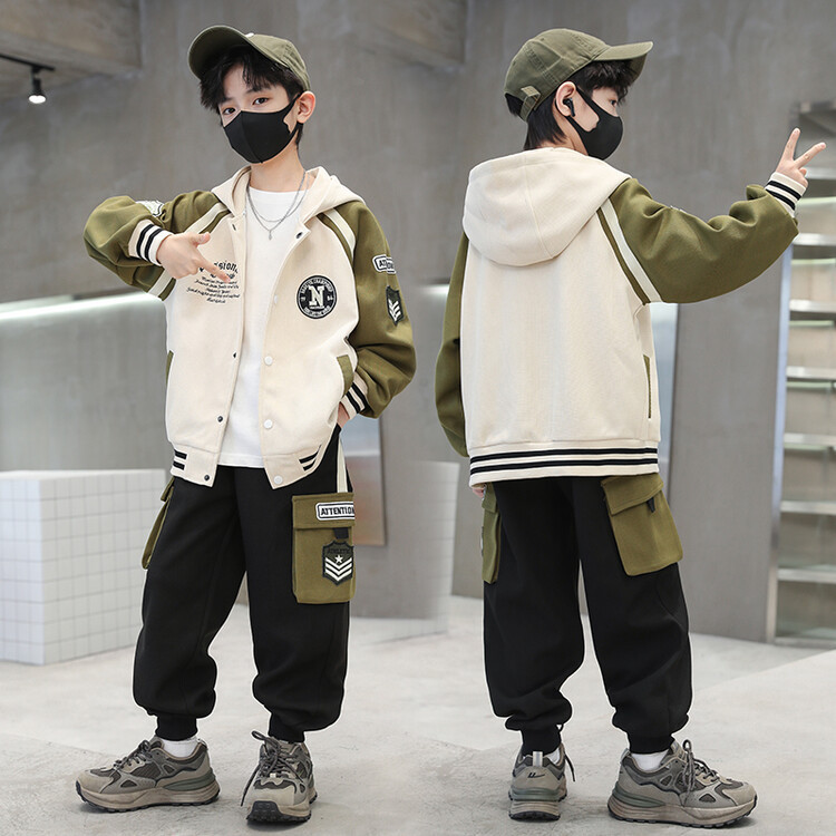 男童春秋装套装2025新款洋气中大童儿童帅气男孩运动时髦两件套