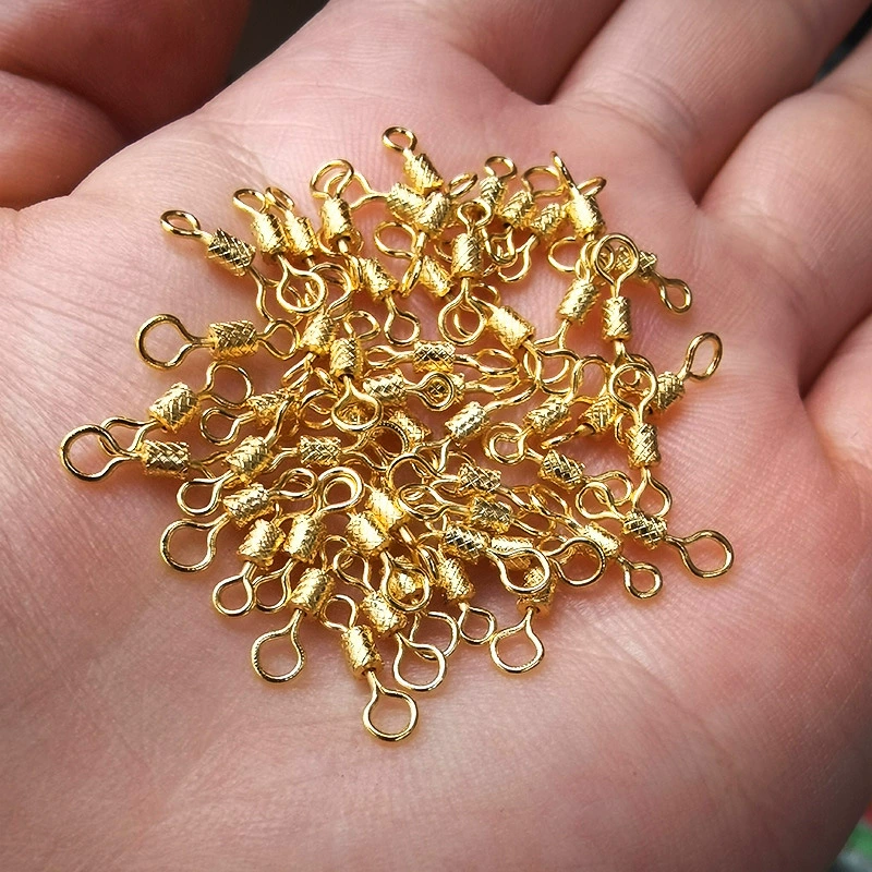 Металлическое тисненое восьмиобразное кольцо 8-образное кольцо Американский поворотный быстроразъемный соединитель Золотые красочные рыболовные аксессуары оптом