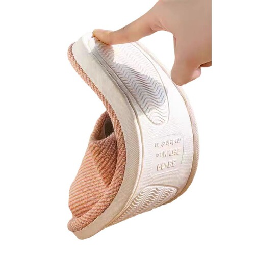 Spring and autumn home non-slip four-season slippers for couples indoor cotton and linen men's and women's linen slippers guest hospitality cotton shoes