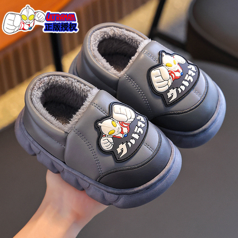 Bolsa de invierno para niños, zapatos de tacones de algodón para niños, cuero PU impermeable, cálido y terciado, niños, niños, niños, trapos de algodón caseros