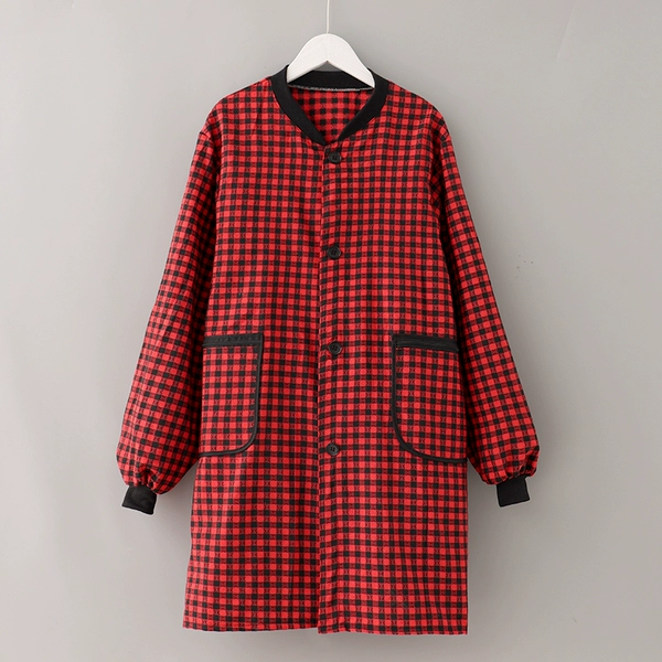 A2 stand-up collar deduction red grid (90-170 catties)
