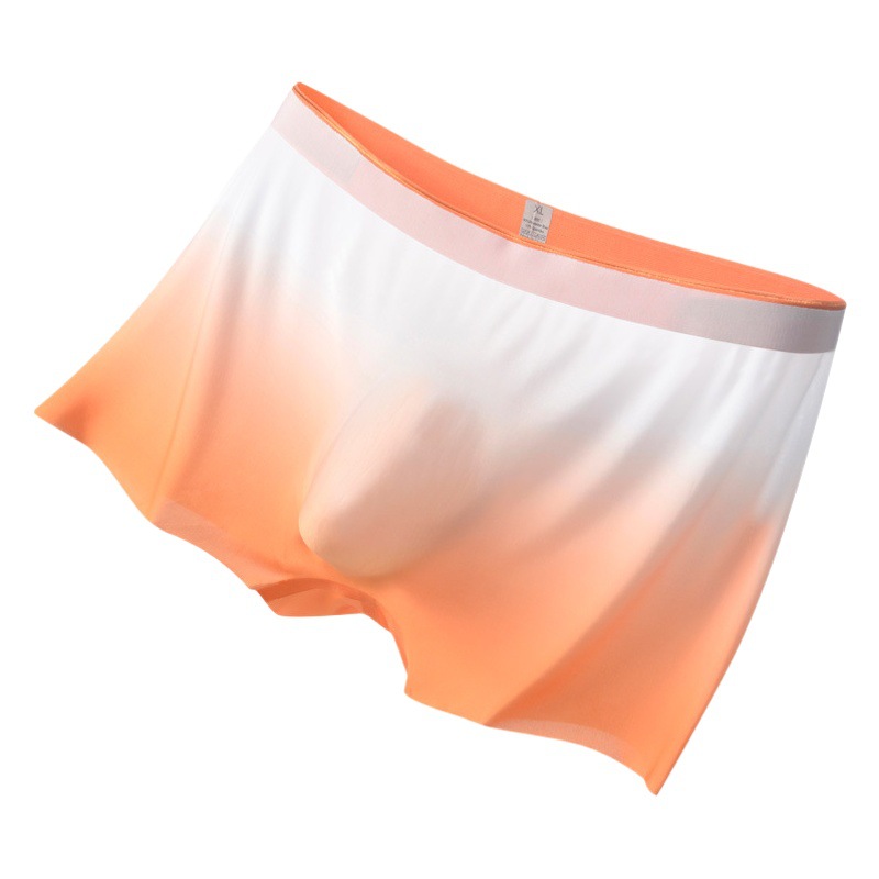 Ropa interior de seda de hielo degradado pantalones cortos de boxeador de aguja cero sin costuras de los hombres pantalones cortos de boxeador transpirables de secado rápido de una pieza