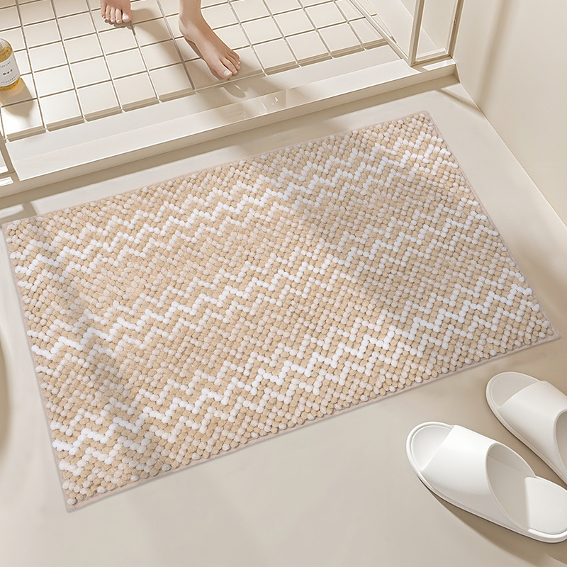 Corrugated Chenille Floor Mat Carpet Door Mat Absorbent Mat Bathroom Entrance Floor Mat Bedroom Toilet Bathroom Non-Slip Mat