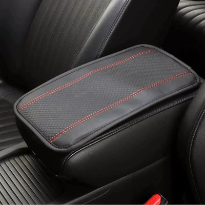 Embossed Double-Line Leather Armrest Box Mat, Armrest box pad