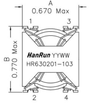原厂原装汉仁电子元件HR630201-103公感电模HanRun共感滤波器