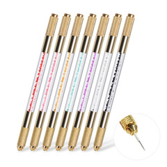 Factory direct sales golden double-head crystal tattoo pen, No. 4 eyebrow tattoo pen, multi-functional tattoo handmade pen