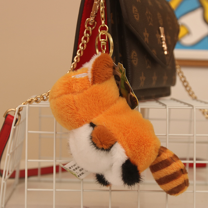 Voltee y conviértase en una muñeca de panda pequeño, muñeco de mapache pequeño, muñeco de muñeca, llavero, juguete de peluche, muñeca de acompañamiento, colgante