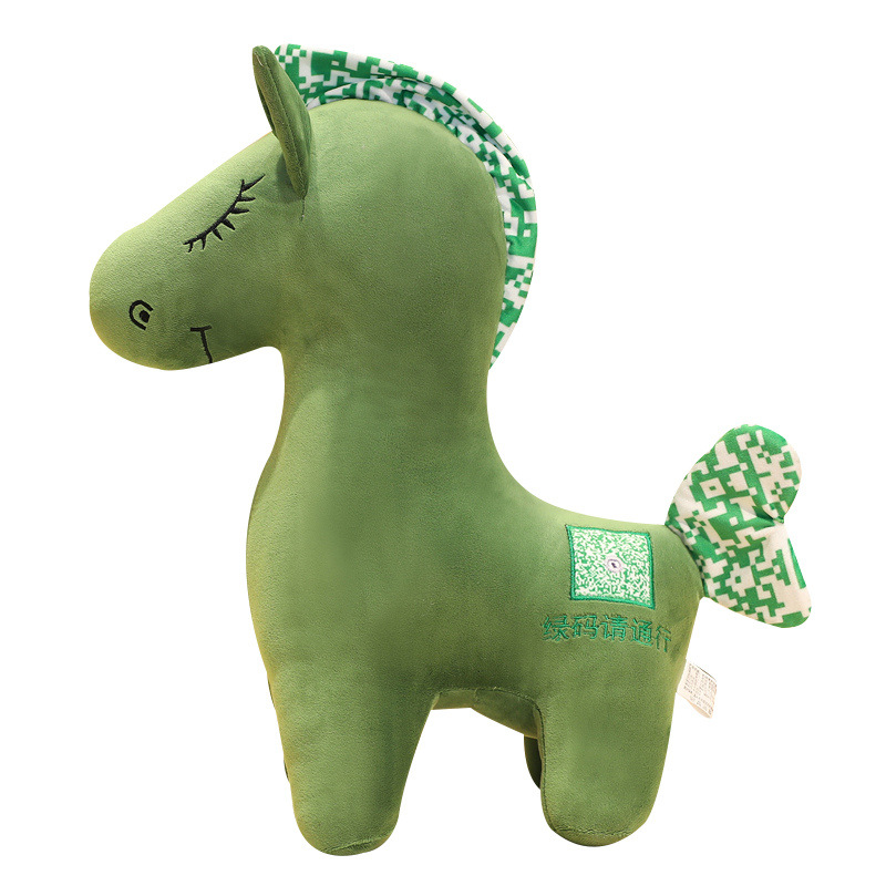 Creativo pony muñeca verde caballo peluche muñeca juguete decoración colgante actividad regalo