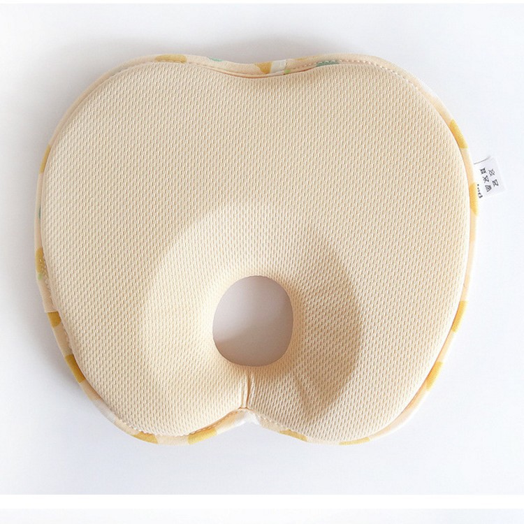 Almohada para bebés y niños, estilo oso manzana, almohada anti-pliegues para la cabeza, almohada infantil con forma de oso, protección para el cuello, anti-deformación de la cabeza.