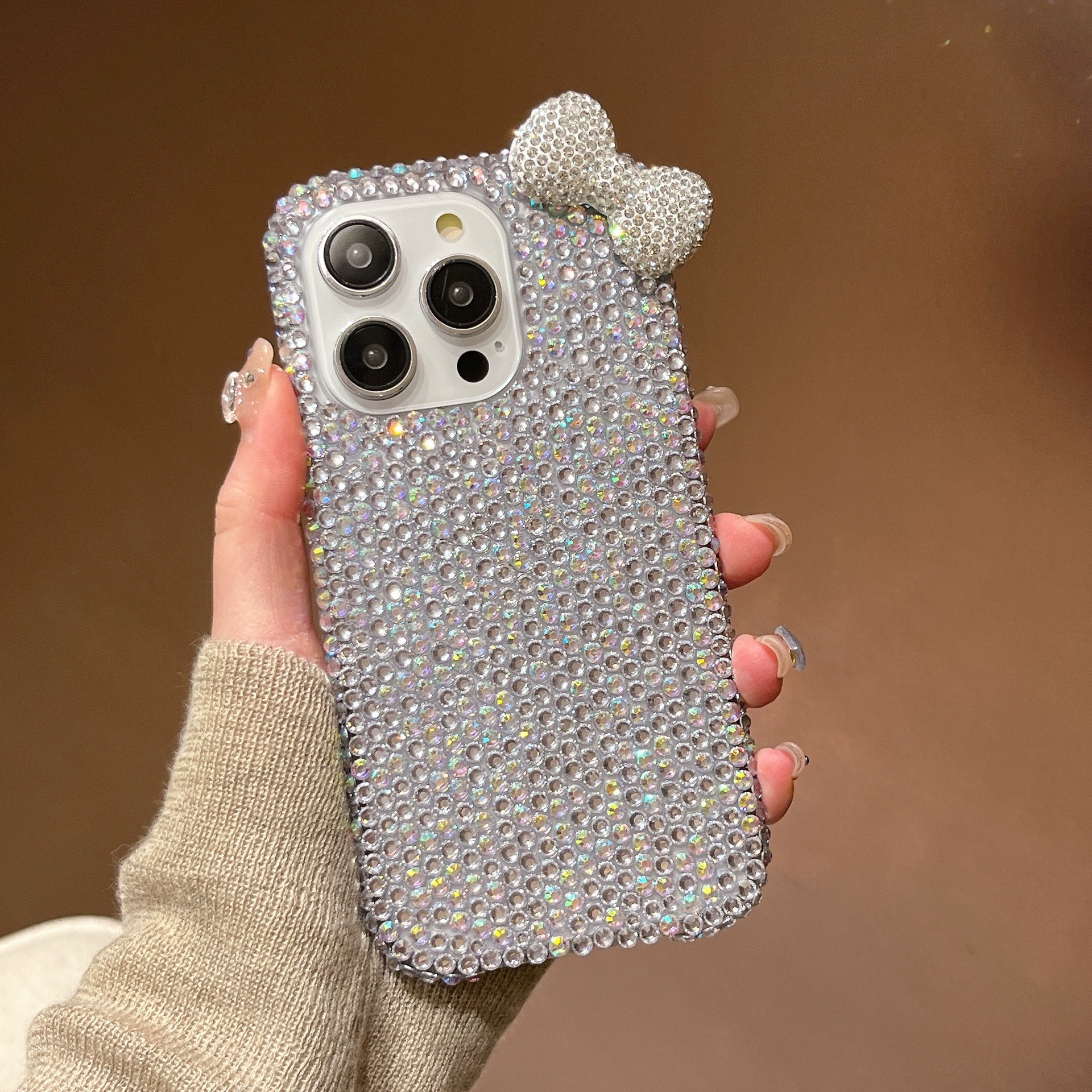 Apple, совместимый iPhone 16, чехол с бантом, защитный чехол, бриллиантовая инкрустация, iphone, 15promax, защита от падения