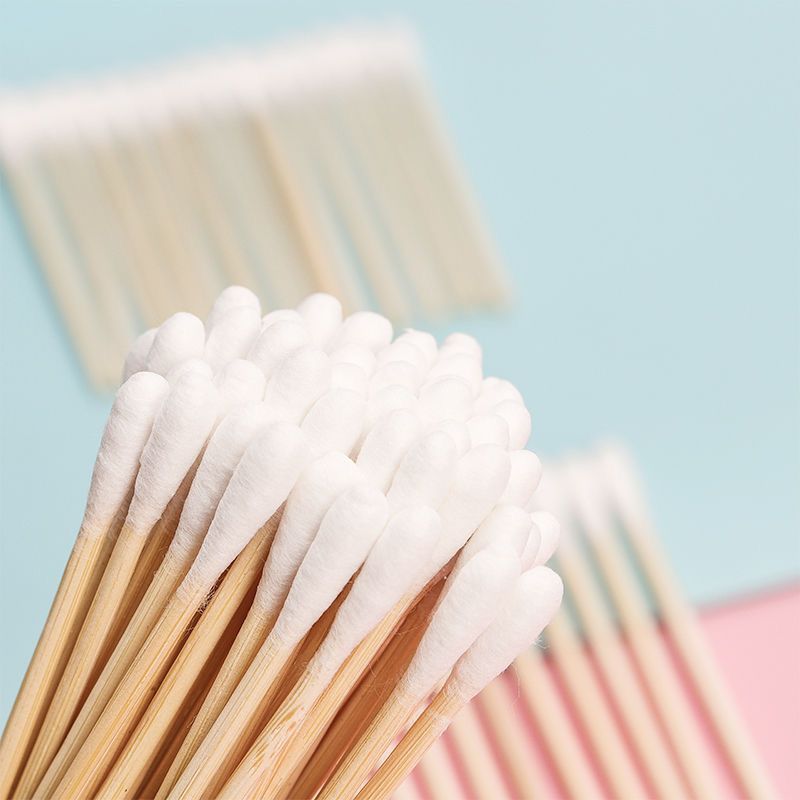 医療用使い捨て綿棒シングルヘッド竹木棒脱脂綿棒消毒赤ちゃん綿棒化粧クレンジングコットン|undefined