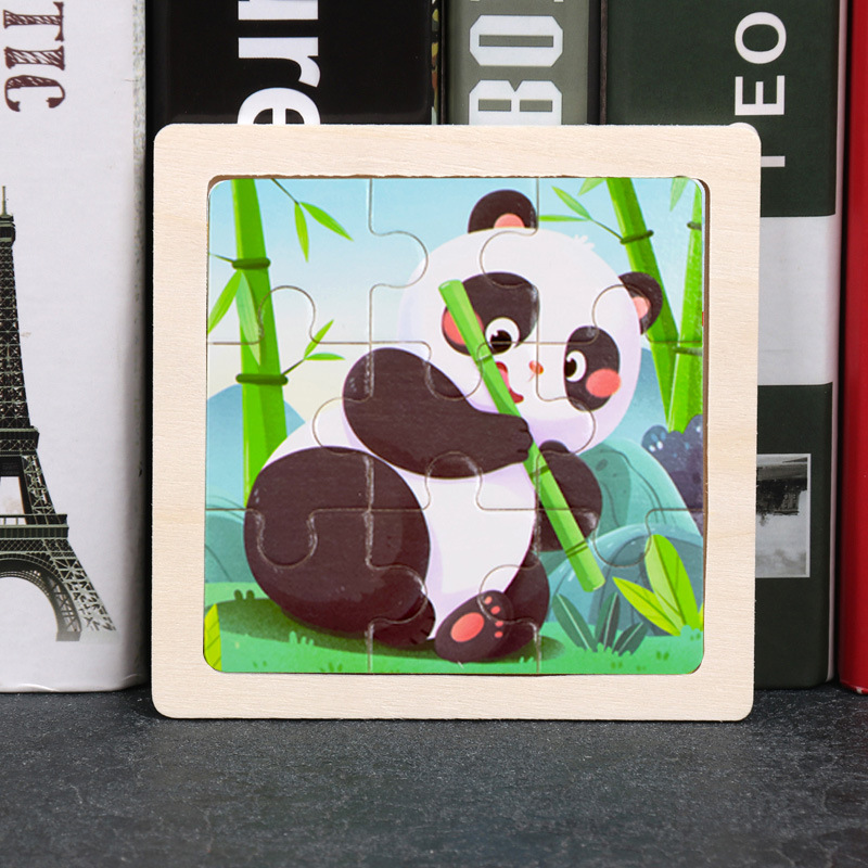 Puzzle pequeño plano de madera de 9 piezas Animal Ocean Traffic Kindergarten Educación temprana Juguetes educativos Puzzle simple de entrada