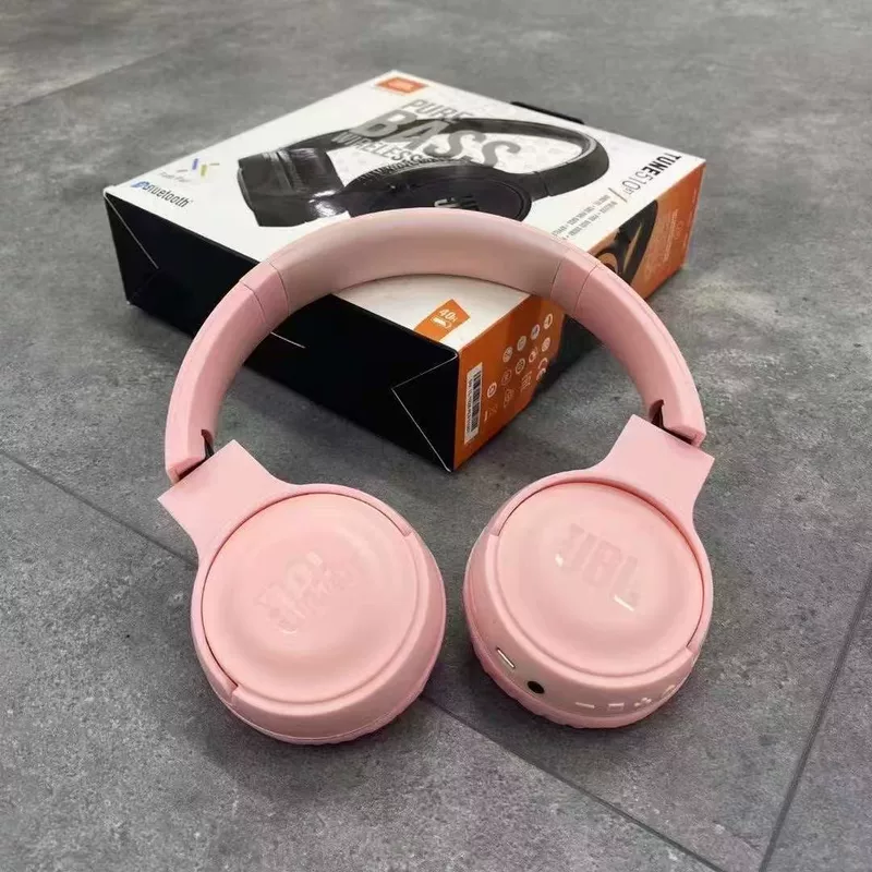 Беспроводные наушники (JBL) T510BT — Bluetooth, глубокий бас Hi‑Fi, складывающиеся наушники-ободки, мультит цвет