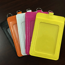 厂家批发PU卡套工作证胸卡PU皮革卡通图案皮革胸牌证件卡套