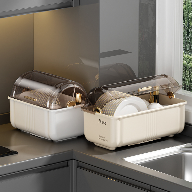 Bowl and Chopsticks Storage Box Cupboard Household Kitchen Drain Storage Rack with Lid for Tableware Dish Drain Plate Storage Rack Bowl and Chopsticks Storage Box Cupboard Household Kitchen Drain Storage Rack with Lid for Tableware Dish Drain Plate Storage Rack